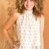 SugarFox Ivory Bohemian Printed Halter Tie Woven Top 1 SugarFox Ivory Bohemian Printed Halter Tie Woven Top