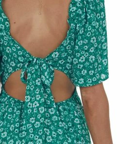 Petal Dew Jade Floral Open Back Bell Sleeve Short Dress 17 Petal Dew Jade Floral Open Back Bell Sleeve Short Dress