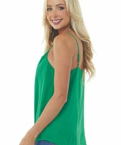 Doe & Rae Jade Sleeveless Asymmetrical Cami Blouse