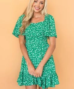 Petal Dew Jade Floral Open Back Bell Sleeve Short Dress 11 Petal Dew Jade Floral Open Back Bell Sleeve Short Dress