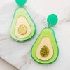 Ole Jade Glitter Acrylic Avocado Drop Earrings Accessories