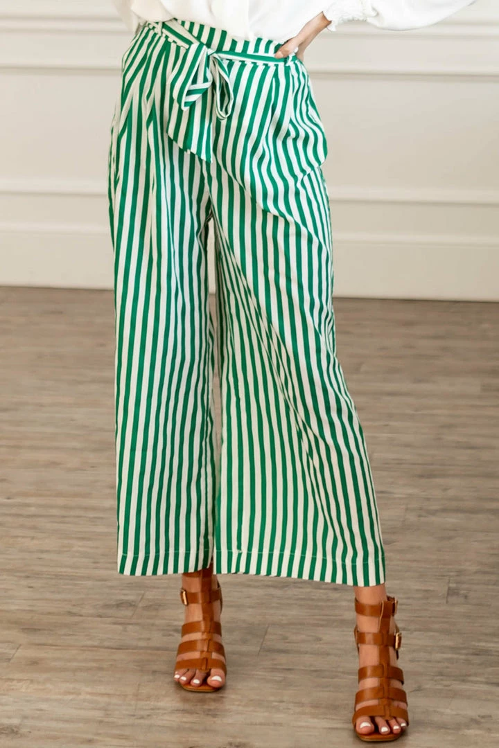 IWT Brands Bottoms Jade Striped Waist Tie Wide Leg Woven Pants 4 IWT Brands Bottoms Jade Striped Waist Tie Wide Leg Woven Pants