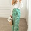 IWT Brands Bottoms Jade Striped Waist Tie Wide Leg Woven Pants