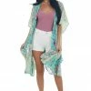 Umgee Juniper Multiprint Open Front Ruffle Kimono
