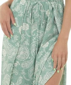 Fantastic Fawn Dresses Juniper Paisley Print Strapless Smocked Jumpsuit