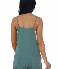 Kori America Juniper Shoulder Tie Romper With Side Pockets