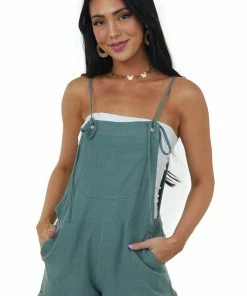 Kori America Juniper Shoulder Tie Romper With Side Pockets