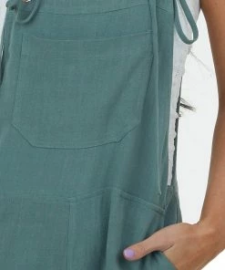 Kori America Juniper Shoulder Tie Romper With Side Pockets