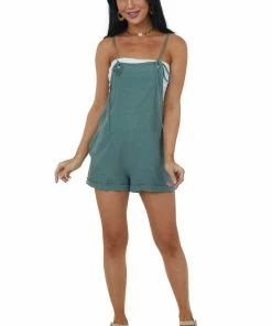 Kori America Juniper Shoulder Tie Romper With Side Pockets