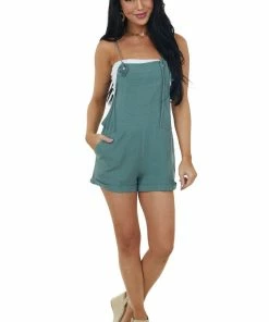 Kori America Juniper Shoulder Tie Romper With Side Pockets