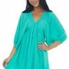 She + Sky Kelly Green Babydoll Balloon Sleeve Woven Dress Dresses 2 She + Sky Kelly Green Babydoll Balloon Sleeve Woven Dress Dresses