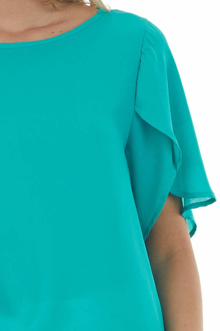FSL APPAREL Tops Kelly Green Short Tulip Sleeve Woven Top 10 FSL APPAREL Tops Kelly Green Short Tulip Sleeve Woven Top