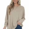 Fantastic Fawn Latte Banded Hemline French Terry Knit Top Tops 1 Fantastic Fawn Latte Banded Hemline French Terry Knit Top Tops