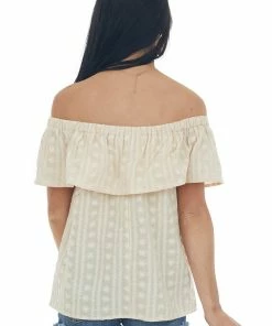 Umgee Tops Latte Embroidered Off Shoulder Blouse 16 Umgee Tops Latte Embroidered Off Shoulder Blouse