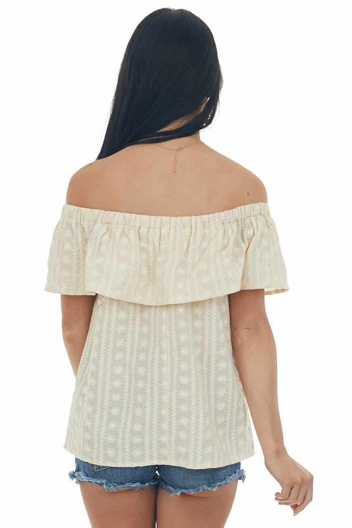 Umgee Tops Latte Embroidered Off Shoulder Blouse 9 Umgee Tops Latte Embroidered Off Shoulder Blouse