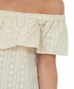 Umgee Tops Latte Embroidered Off Shoulder Blouse 17 Umgee Tops Latte Embroidered Off Shoulder Blouse