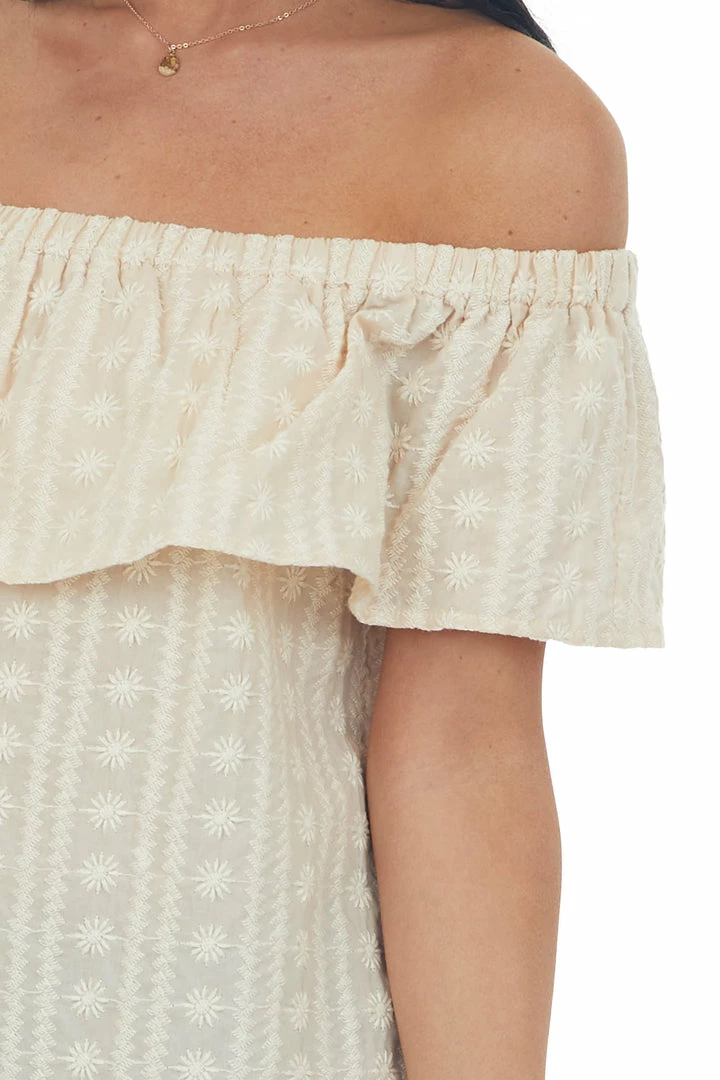 Umgee Tops Latte Embroidered Off Shoulder Blouse 10 Umgee Tops Latte Embroidered Off Shoulder Blouse