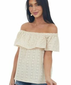 Umgee Tops Latte Embroidered Off Shoulder Blouse 15 Umgee Tops Latte Embroidered Off Shoulder Blouse