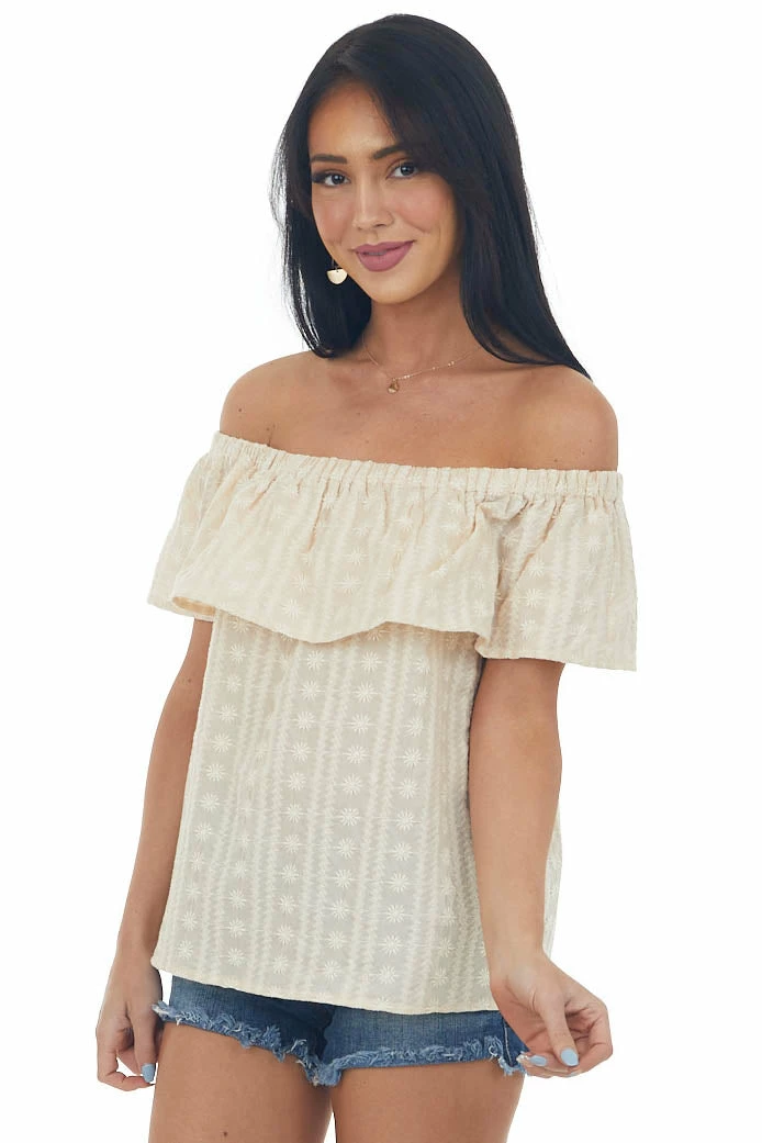 Umgee Tops Latte Embroidered Off Shoulder Blouse 8 Umgee Tops Latte Embroidered Off Shoulder Blouse