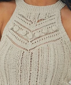 Kori America Latte Halter Neck Sweater Knit Tank Top Tops 13 Kori America Latte Halter Neck Sweater Knit Tank Top Tops