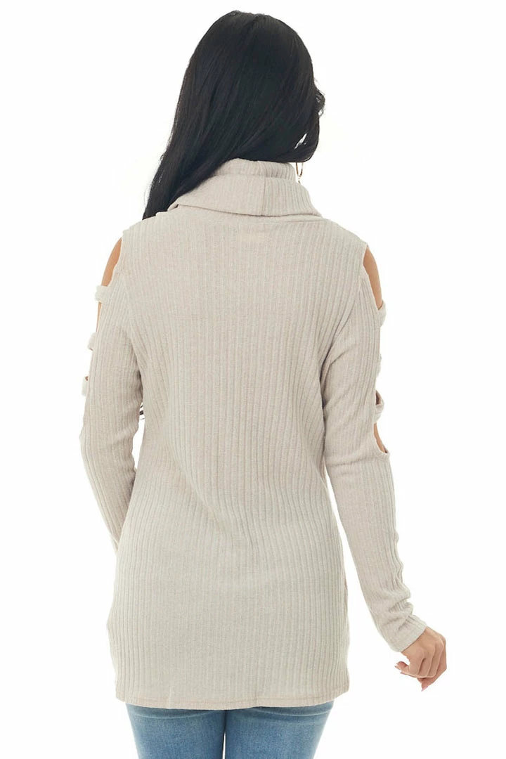 Lovely Melody Tops Latte Ribbed Knit Long Ladder Sleeve Cowl Neck Top 7 Lovely Melody Tops Latte Ribbed Knit Long Ladder Sleeve Cowl Neck Top