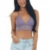 Listicle Lavender Scalloped Lace Triangle Bralette