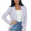 HEIMISH Lavender Textured Draped Lapel Open Blazer