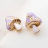Avenue Zoe Accessories Lavender Mushroom And Daisy Enamel Stud Earrings