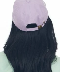 Stitch Lane Lavender Smiley Face Embroidered Baseball Cap Accessories