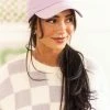 Stitch Lane Lavender Smiley Face Embroidered Baseball Cap Accessories