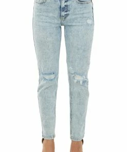 Cello Jeans Light Acid Wash Straight Fit High Rise Jeans Bottoms