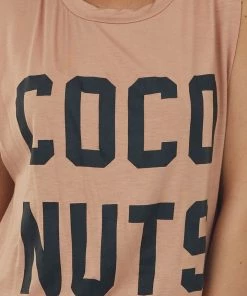 Rock Rose Light Cognac 'Coco Nuts' Soft Knit Tank Top Tops 13 Rock Rose Light Cognac 'Coco Nuts' Soft Knit Tank Top Tops