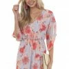 Haptics Dresses Light Lavender Floral Print V Neck Short Dress
