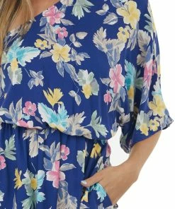 Cotton Bleu Light Navy Floral Print One Shoulder Short Dress 17 Cotton Bleu Light Navy Floral Print One Shoulder Short Dress