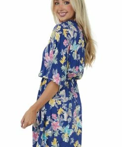 Cotton Bleu Light Navy Floral Print One Shoulder Short Dress 15 Cotton Bleu Light Navy Floral Print One Shoulder Short Dress