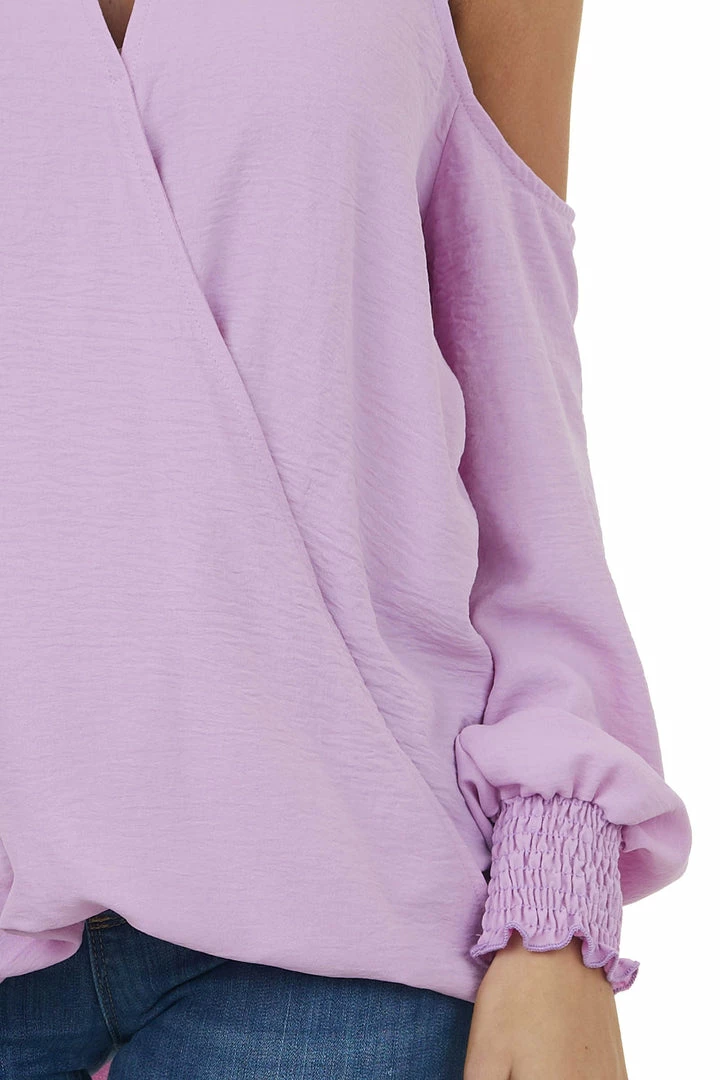 143 Story Light Orchid Halter Surplice Cold Shoulder Top 8 143 Story Light Orchid Halter Surplice Cold Shoulder Top