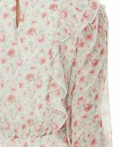 Peach Love Light Sage Floral Bubble Sleeve Mini Dress 13 Peach Love Light Sage Floral Bubble Sleeve Mini Dress