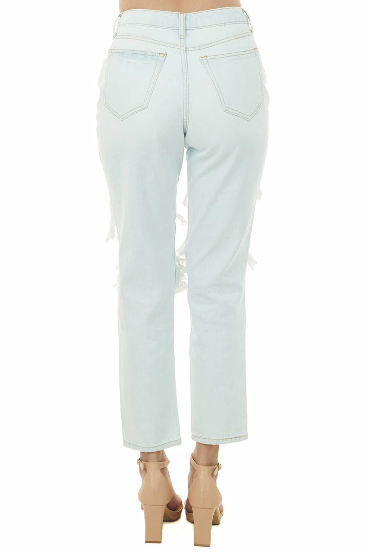 Cello Jeans Bottoms Light Wash Distressed High Rise Straight Leg Jeans 5 Cello Jeans Bottoms Light Wash Distressed High Rise Straight Leg Jeans