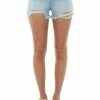 4 What Its Worth Light Wash Drawstring Waist Denim Boyfriend Shorts