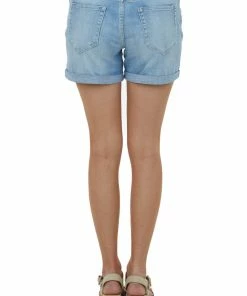 Cello Jeans Bottoms Light Wash High Rise Cuffed Hem Denim Shorts