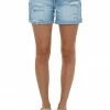 Cello Jeans Bottoms Light Wash High Rise Cuffed Hem Denim Shorts
