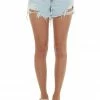 Vervet Light Wash High Rise Destructed Hem Jean Shorts 1 Vervet Light Wash High Rise Destructed Hem Jean Shorts