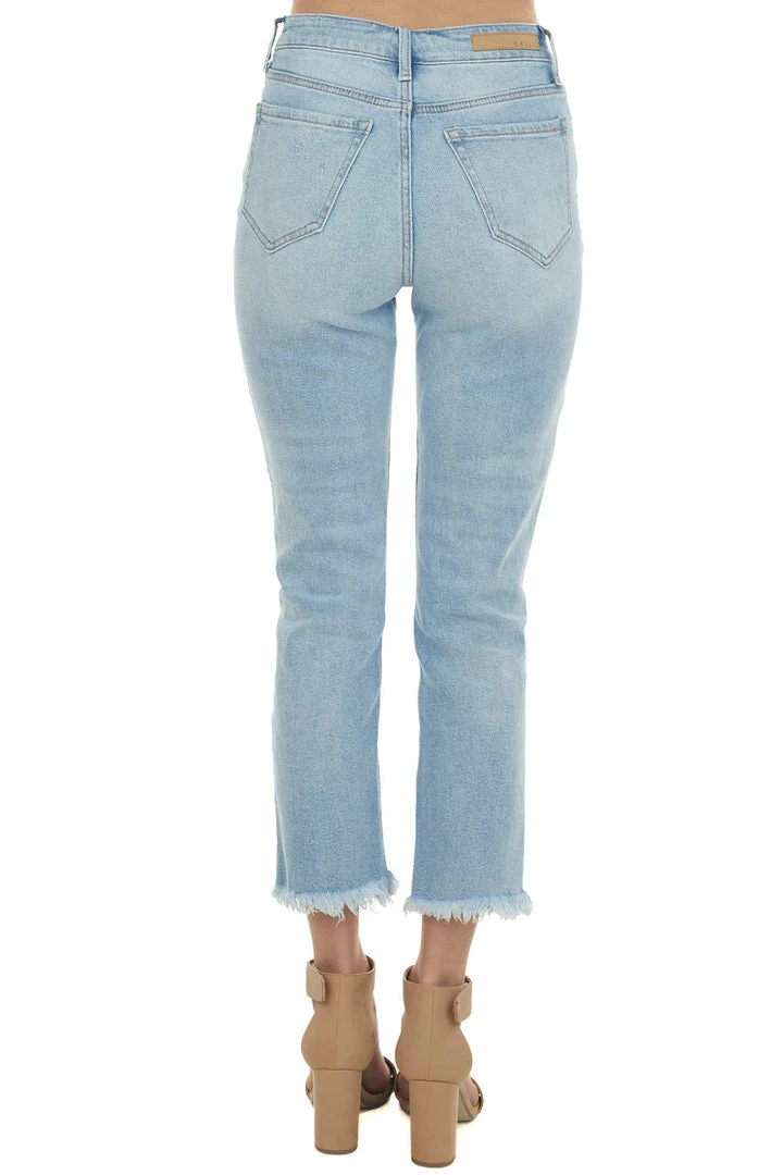 Cello Jeans Light Wash High Rise Raw Hem Distressed Jeans Bottoms 5 Cello Jeans Light Wash High Rise Raw Hem Distressed Jeans Bottoms