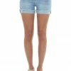I&M Bottoms Light Wash Mid Rise Cuffed Hem Denim Shorts