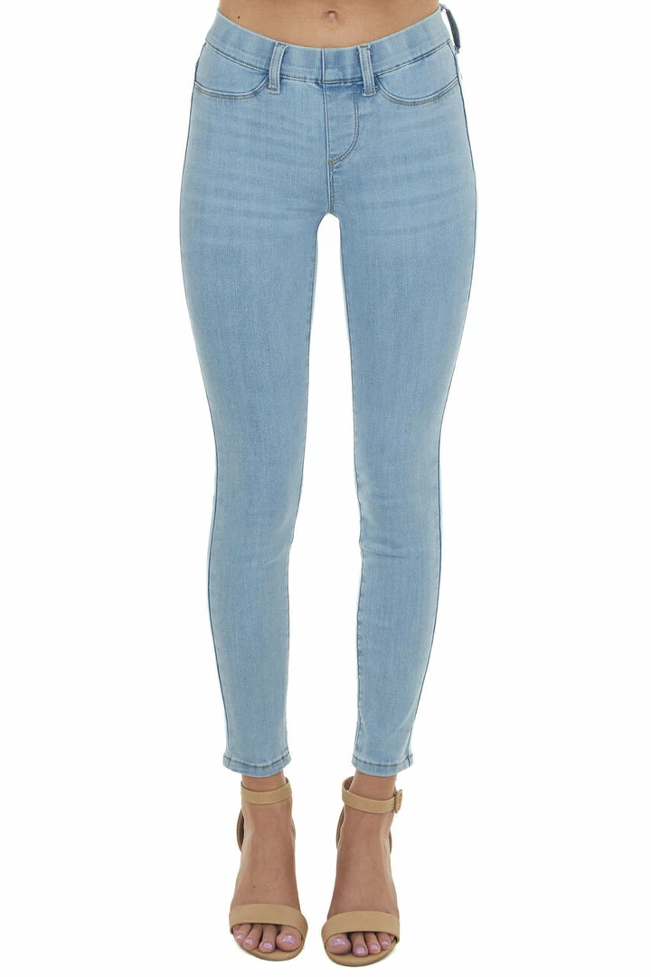 Judy Blue Light Wash Mid Rise Skinny Denim Jeggings 3 Judy Blue Light Wash Mid Rise Skinny Denim Jeggings