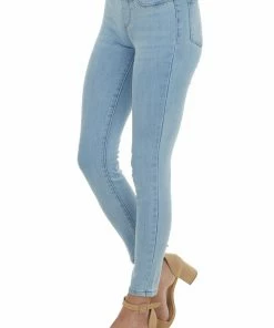 Judy Blue Light Wash Mid Rise Skinny Denim Jeggings