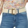 Fame Accessories Light Desert Sand Woven Belt With Square Buckle