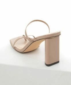 Intouch Footwear Light Rose Taupe Square Toe Dainty Strap Heels
