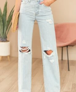KanCan Light Denim High Rise Distressed Jeans