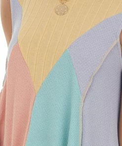 SugarFox Lilac Multicolor Colorblock Waffle Knit Tank Top 13 SugarFox Lilac Multicolor Colorblock Waffle Knit Tank Top